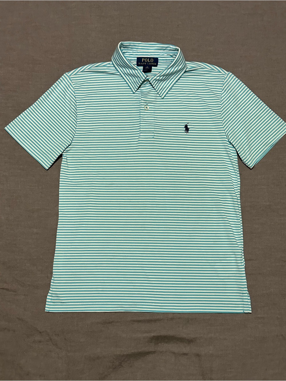 Polo by Ralph Lauren Mint & White Striped Performance Polo
